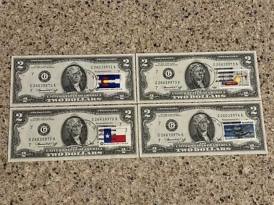 Lot Of (4) CONSECUTIVE UNCIRCULATED First Day Of Issue 1976 $2 Notes • $19.49