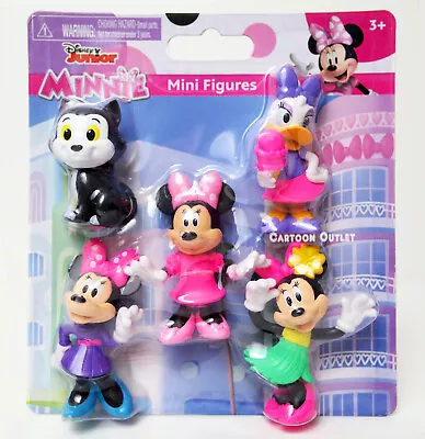 Disney Minnie Mouse Cake Topper  5 Pc Figure Set Daisy Duck Toy Figaro Cat Hawai • $10.44