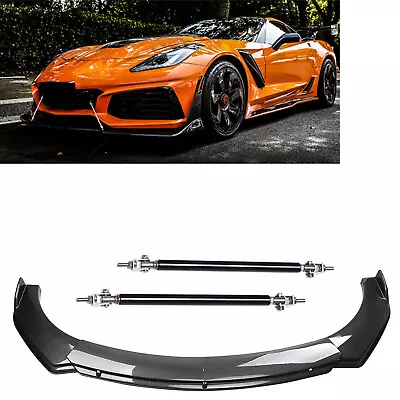 4Pcs Front Bumper Lip Splitter Spoiler Carbon Fiber For Chevy Corvette C6 C5 • $69.99