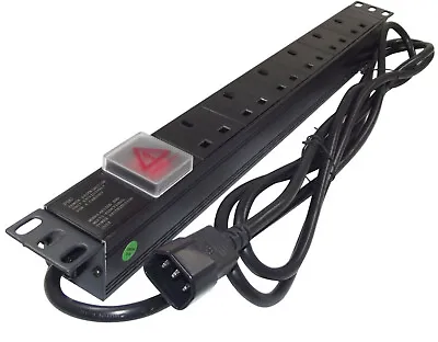 6 Way UK PDU To 3M IEC C14 / UPS PLUG 1U 19  Rackmount Power Distribution Unit  • £20.14