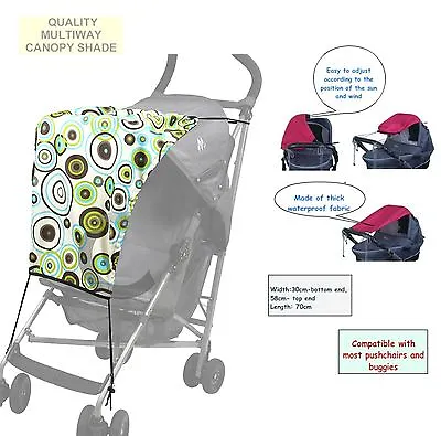 UV Sun Shade Sun Sail Umbrella Cover For Prams SPF 50+ P128 • £6.95