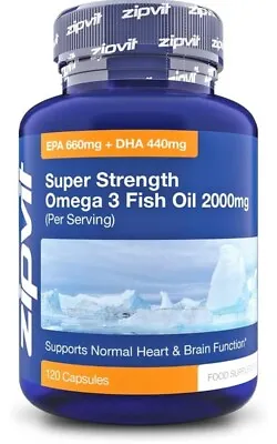 Omega 3 Fish Oil 2000mg EPA 660mg DHA 440mg Per Daily Serving. 120 Capsules (2 • £16.59