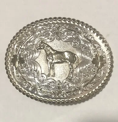 Montana Silversmiths Standing Horse Silver Plated Belt Buckle Western Cowboy • $43.71