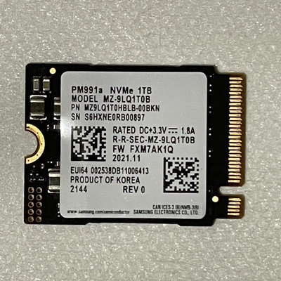 $180 • Buy Samsung PM991a 1TB 2230 M.2 NVMe SSD