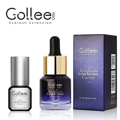 Gollee Eyelash Extension Glue 5ml + Lash Bonder 15ml 0.5s Fast Dry Long Lasting • $33.99