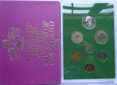 Swaziland 7 Coin Proof Set 1974 Lilangeni And Cents (MD) • $12.62