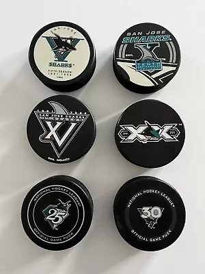 San Jose Sharks Anniversary Pucks • $6.50