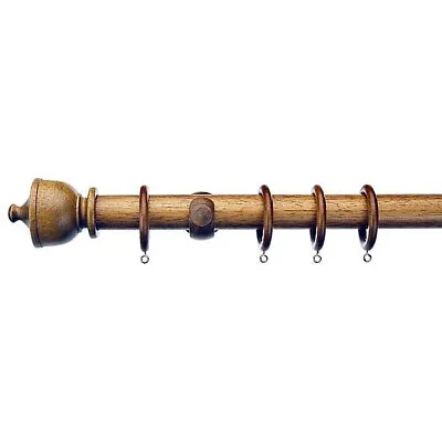 SWISH Cambridge 50mm Wooden Curtain Pole - Mid Oak - 420cm - NEW • £129.95