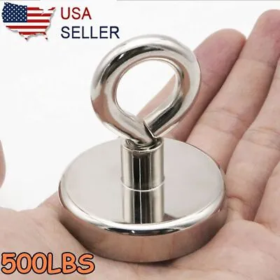 500lbs Neodymium Fishing Magnets Pulling Force Super Strong Round Rare Earth US • $15.63