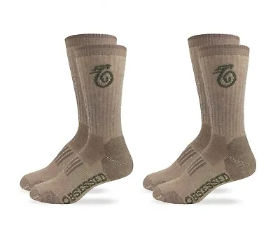 Outdoor Obsession Men's 70% Merino Wool Crew Boot Socks 2 Pair Pack • $14.99
