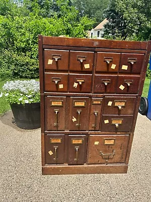 Early 1900's Antique Victorian Oak Office Cabinet By The Macey  Company • $4500