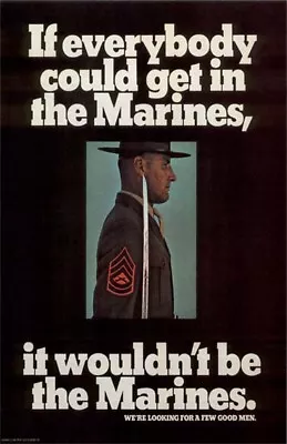 Vintage U.S. MARINES Recruiting Poster  A Few Good Men  Size 11  By 17  • $14.99