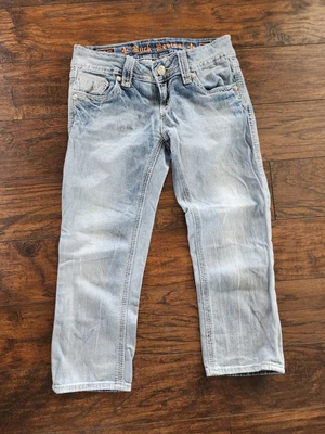 $26.67 • Buy Buckle Rock Revival Jeans Women Alanis Capri Embroidery Size 26 X 22 Light Wash 
