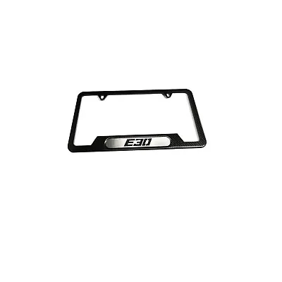 E30 License Plate Frame With Hardware  ( Carbon Fiber)( E30 METAL LOGO) • $25