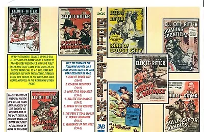 Tex Ritter And Bill Elliott Western Series On Dvd  8 Movies 1941-42 • $58