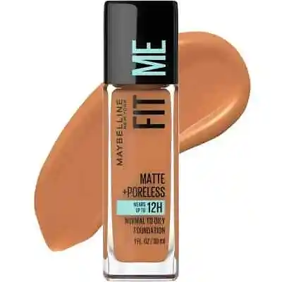 Maybelline Fit Me Matte + Poreless Liquid Foundation Makeup 338 Spicy Brown • $8