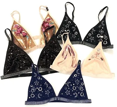 Victorias Secret Sexy Triangle Bling Sequin Wireless Bralette Bra New • $14.39