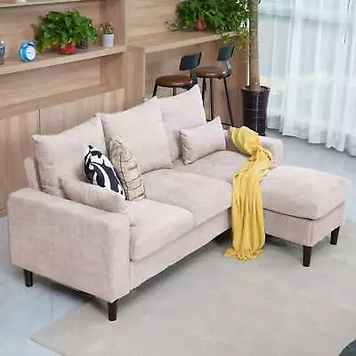 Upholstered Sofa Couch Linen Fabric Loveseat Modern Living Room Sofa 76.5  • $229.99