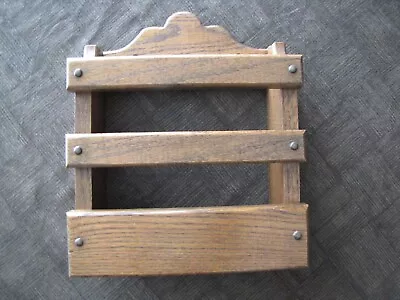 $33.99 • Buy Oak Wood Wall-Mounted Magazine Rack / Holder Vintage