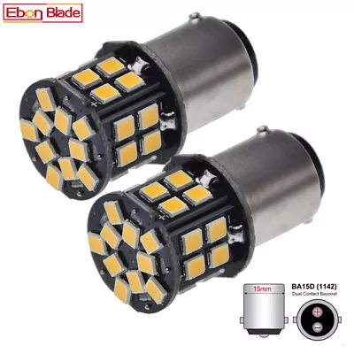 2Pcs 6V 6 Volt BA15D LED Car Light Bulb Warm White 30SMD Lamp Indicator Vintage • $11.89