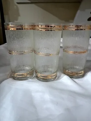 Vintage Set 3 Culver Highball Icicle Glass Tumbler Mid Century Modern Clear 5.5” • $22