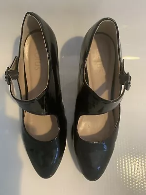 Lotus Ladies Black Patent Leather Shoes Size 7 • £19.99