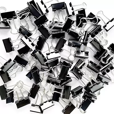 96 Pack (19Mm) Mini Binder Clips 3/4-Inch Small Black Paper Clamps For Office Su • $11.99