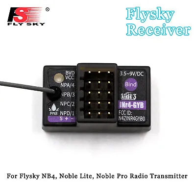 Flysky RC Noble NB4 Gyro Receiver 4CH INr4 GYB For Flysky NB4 Radio Transmitter • $42