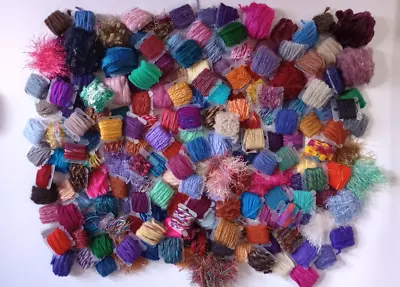 Surprise Lot 20 Colors Yarn Mini Stash Fiber Art Weaving  40+ Yards • $10