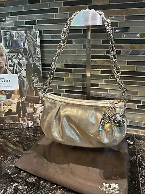 Coach Poppy Silver Limited Edition Rhinestone Disco Ball Bag  RARE 14985 • $249.99