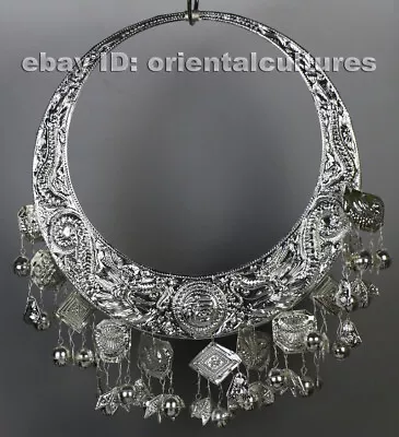 Tribal Exotic Chinese Handmade Miao Silver Necklace • $50