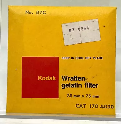 $64.95 • Buy Kodak No 87C Wratten Gelatin IR Infrared Filter