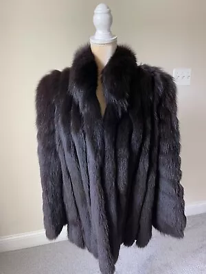 Fur Fox Coat Dark Brown Size 9 - Verde - Tokyo - Arm Twisted Rare Vintage M14 • $110