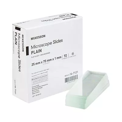 McKesson Glass Microscope Slides 1 X 3 Inch X 1 Mm Plain 72 Pcs • $11.24