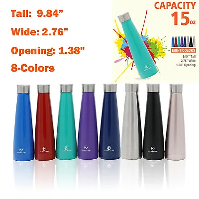 15 OZ Stainless Steel Water Bottle Vacuum Insulated Leak-Proof Double Walled • $7.99