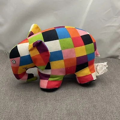 Rainbow Designs Elmer The Patchwork Elephant Plush Stuffed Animal Toy • $18.95