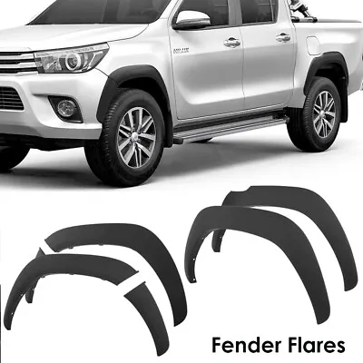 $198 • Buy Fender Flares Wheel Arch Trim For Toyota Hilux Rugged X 2015-2020 Matte Black