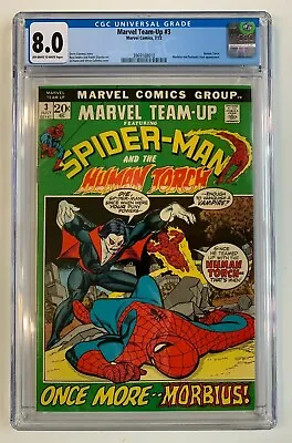 MARVEL TEAM-UP #3 CGC 8.0 Spider-Man & Human Torch Morbius & F.F. Appearance • $199