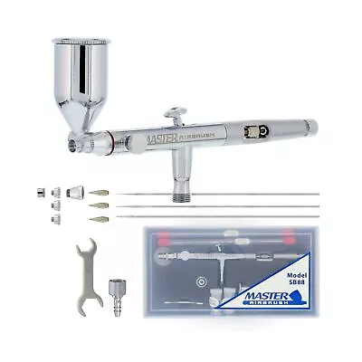 Master Airbrush SB88 Pro Set Dual-Action Side Feed Airbrush Kit With 3 Nozzle... • $65.99