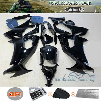 Glossy Black Fairing Kit For Kawasaki Ninja ZX10R 2008 2009 2010 ABS Body +Bolts • $359.01