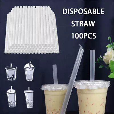 100pcs Tea Dringking Milkshake Bubble Boba Straws Smoothies Disposable Straw • £6.49