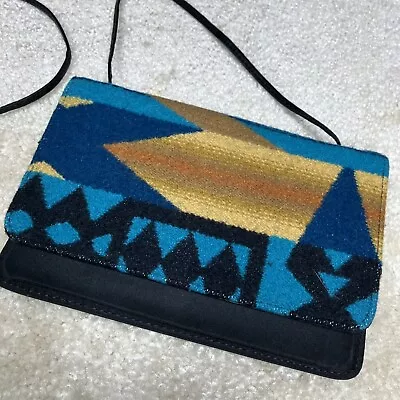 Pendleton Shoulder Crossbody Mini Purse Wallet Clutch Handbag Black Southwest • $29