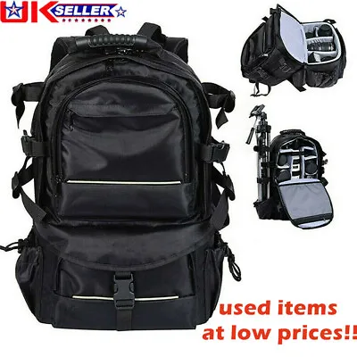 XL Travel Camera Bag Backpack SLR DSLR Case For Nikon Sony Canon Rucksack Used • £34.86