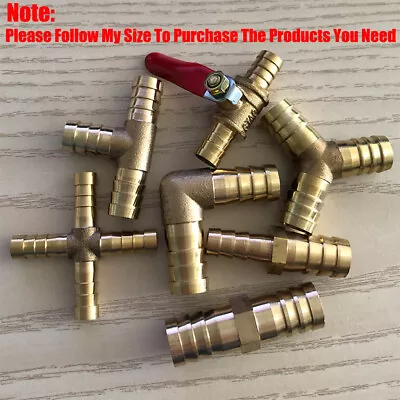 £6.30 • Buy Brass Pipe Fitting Barbed Hose Tail Joiner Tubing Connector Air Water Fuel Gas