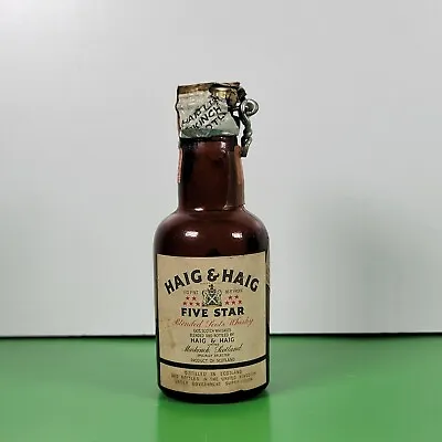 Vintage Empty MINIATURE Bottle: HAIG & HAIG Five Star | 1/10 PINT | 1944-1960 • $18.50