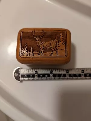 Deer Laser Etched Wooden Trinket Box • $16