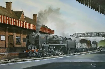 David Shepherds Black Prince Wrenford Thatcher 14 X11  Print Steam Train Railway • £24.50