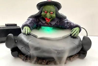 Halloween Spooky Witch Cauldron Eerie Fog All Hallow Eve Lighted Fogger Vintage • $34.59