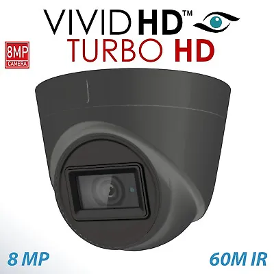 £43.98 • Buy Vivid Hd 8mp Ultra Hd Cctv Camera 60m Nightvision Dome 4k Security Ip66 Camera