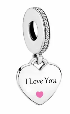 I Love You Charm Heart Wife Fiance Girlfriend 💜 Genuine 925 Sterling Silver • £15.89